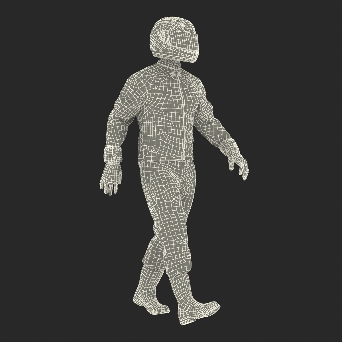 3D Motorcycle Rider Generic Rigged