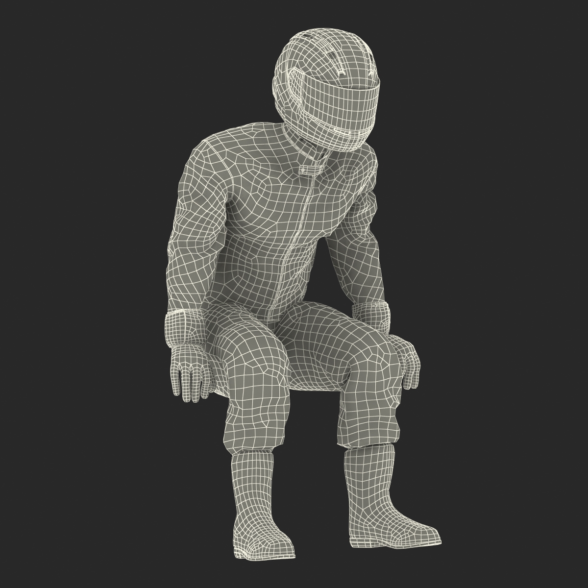 3D Motorcycle Rider Generic Rigged