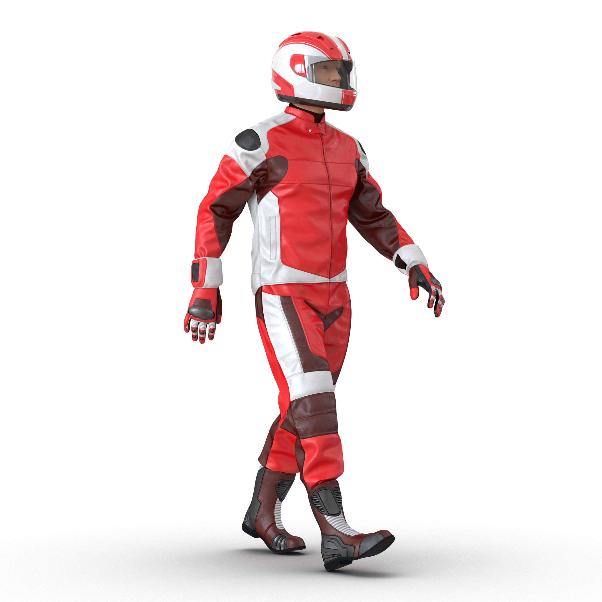 3D Motorcycle Rider Generic 2 Rigged model