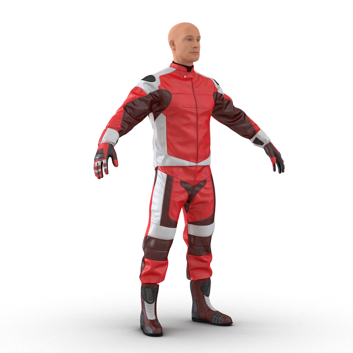 3D Motorcycle Rider Generic 2 Rigged model