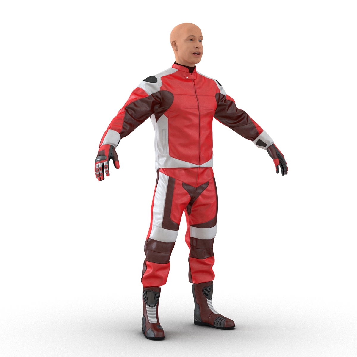 3D Motorcycle Rider Generic 2 Rigged model