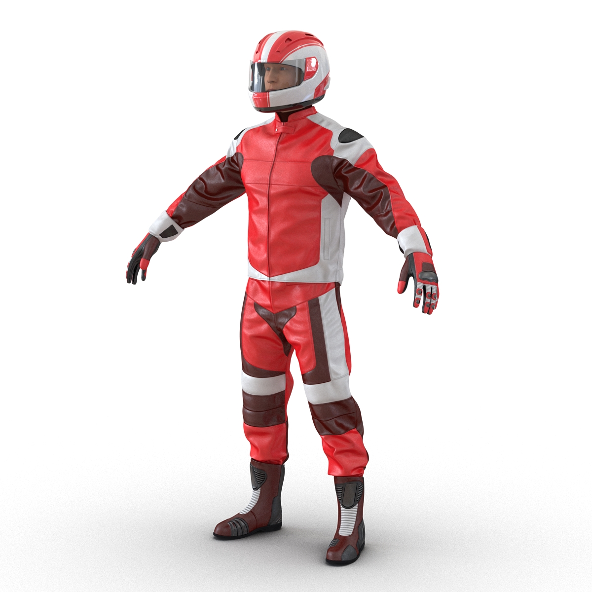 3D Motorcycle Rider Generic 2 Rigged model