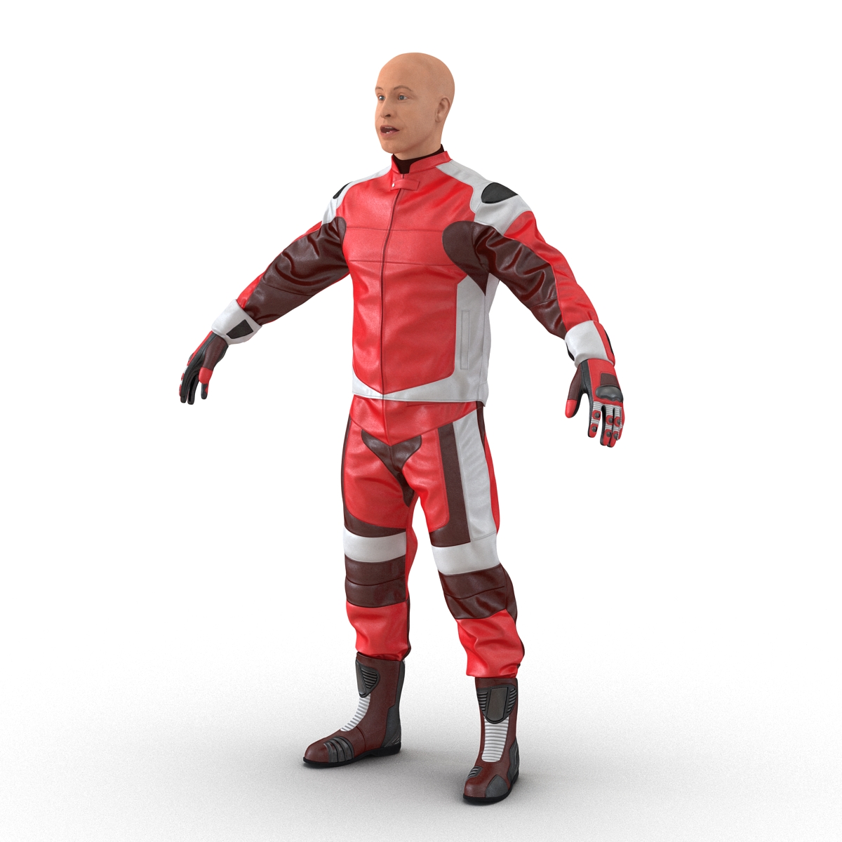 3D Motorcycle Rider Generic 2 Rigged model