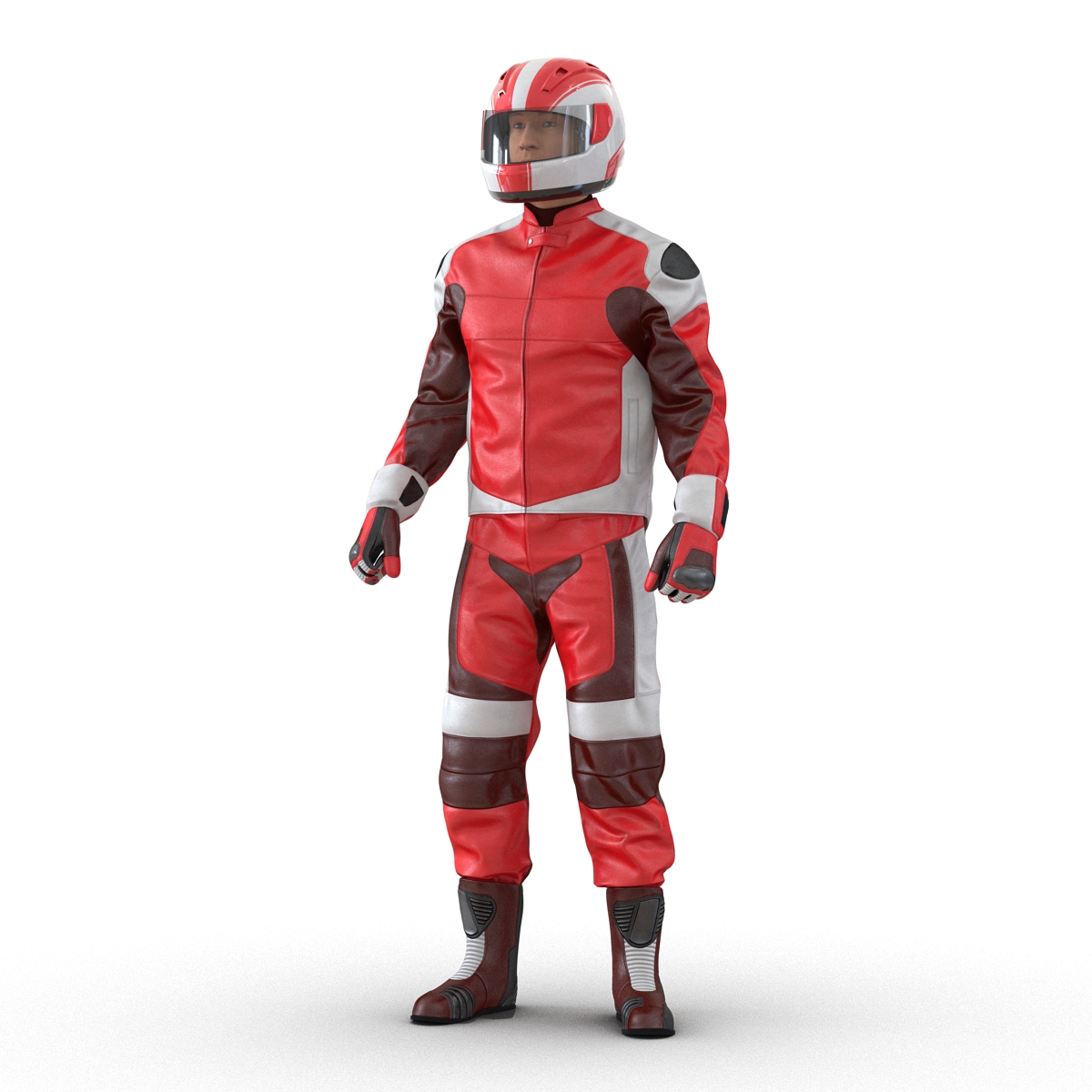 3D Motorcycle Rider Generic 2 Rigged model