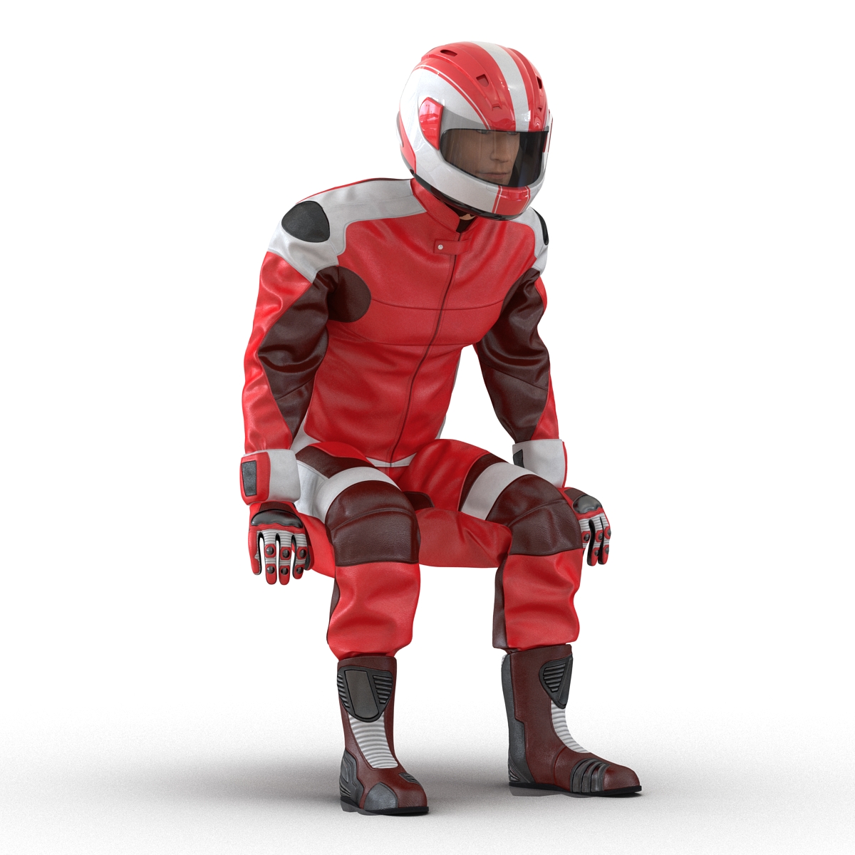 3D Motorcycle Rider Generic 2 Rigged model