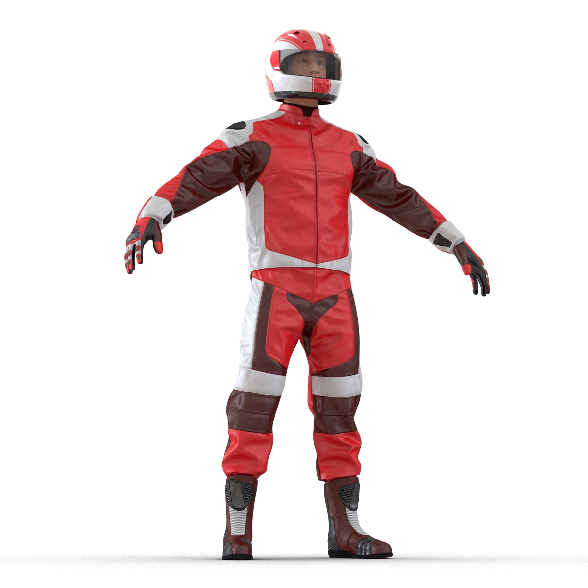 3D Motorcycle Rider Generic 2 Rigged model