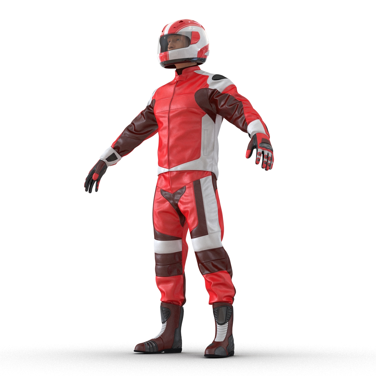 3D Motorcycle Rider Generic 2 Rigged model