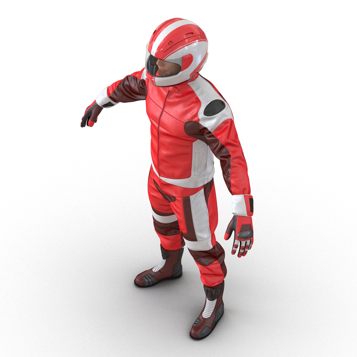 3D Motorcycle Rider Generic 2 Rigged model