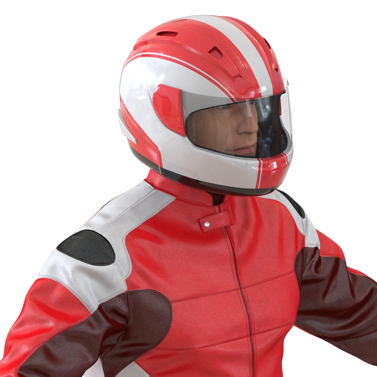 3D Motorcycle Rider Generic 2 Rigged model