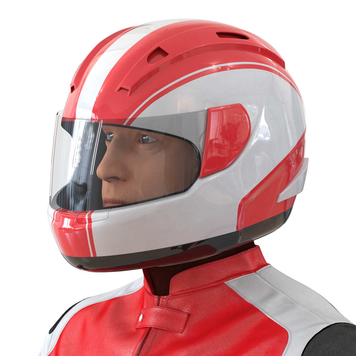 3D Motorcycle Rider Generic 2 Rigged model