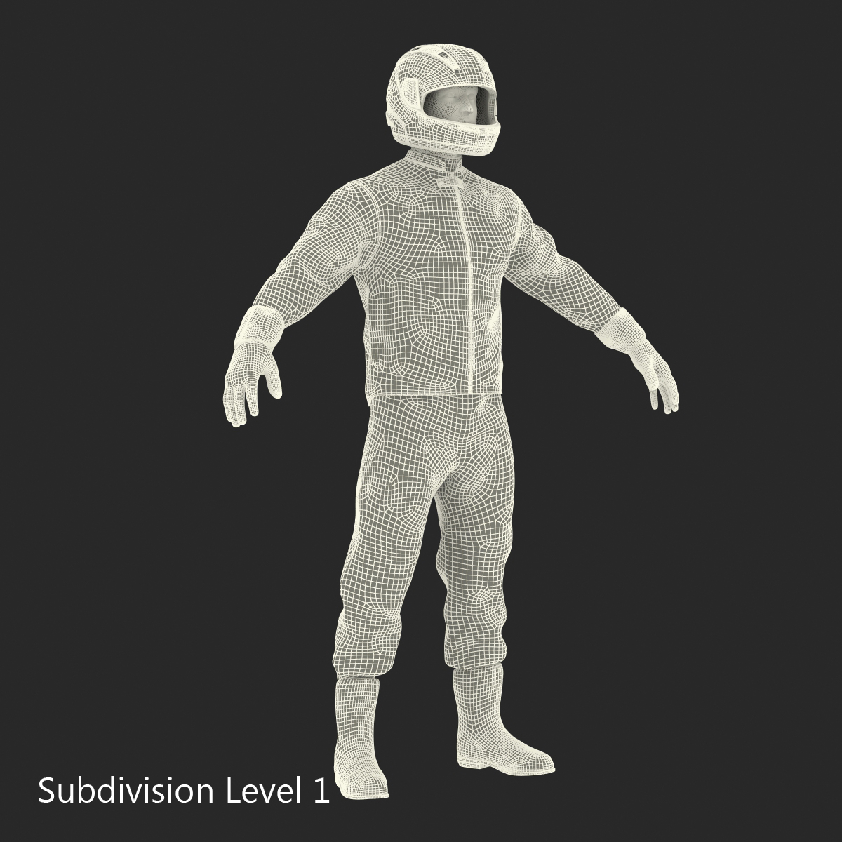 3D Motorcycle Rider Generic 2 Rigged model