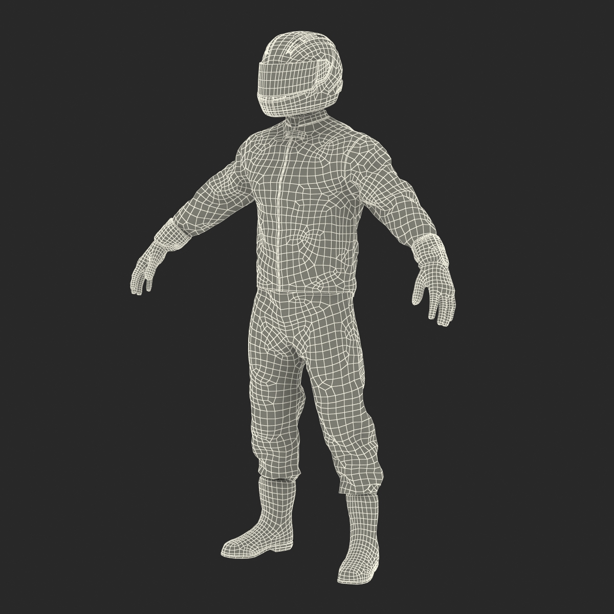 3D Motorcycle Rider Generic 2 Rigged model