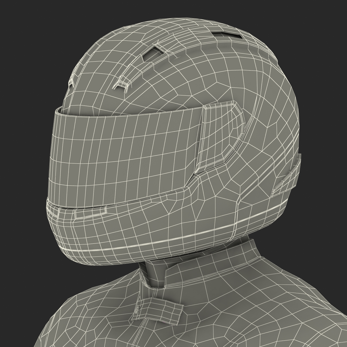 3D Motorcycle Rider Generic 2 Rigged model