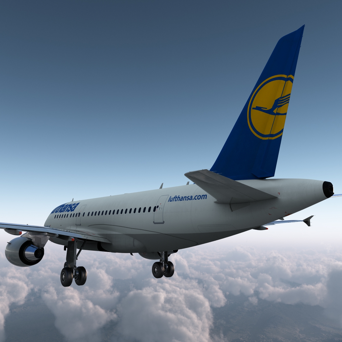 3D Airbus A321 Lufthansa Rigged model