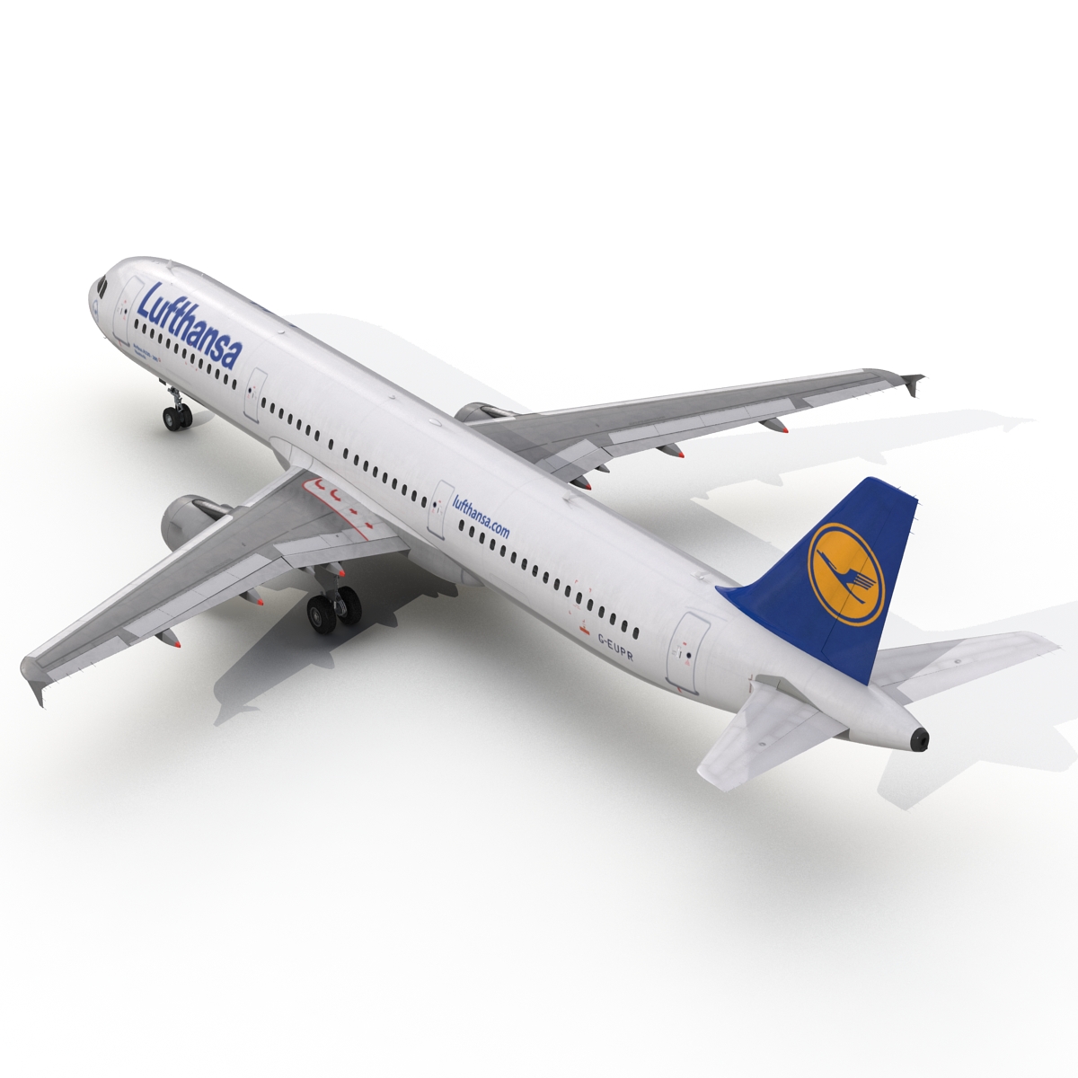 3D Airbus A321 Lufthansa Rigged model