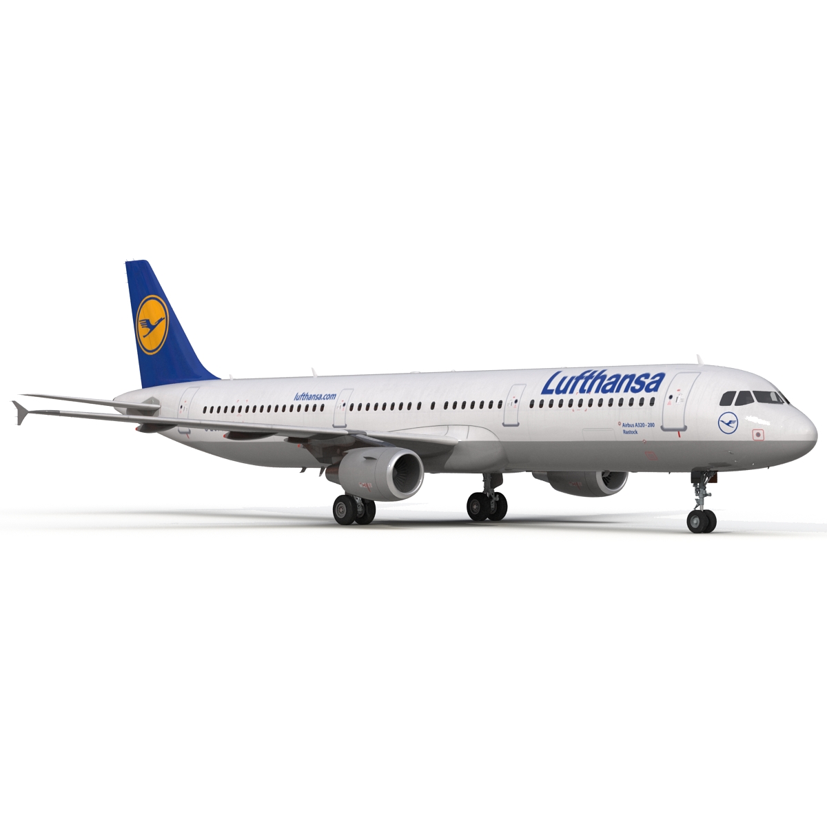 3D Airbus A321 Lufthansa Rigged model