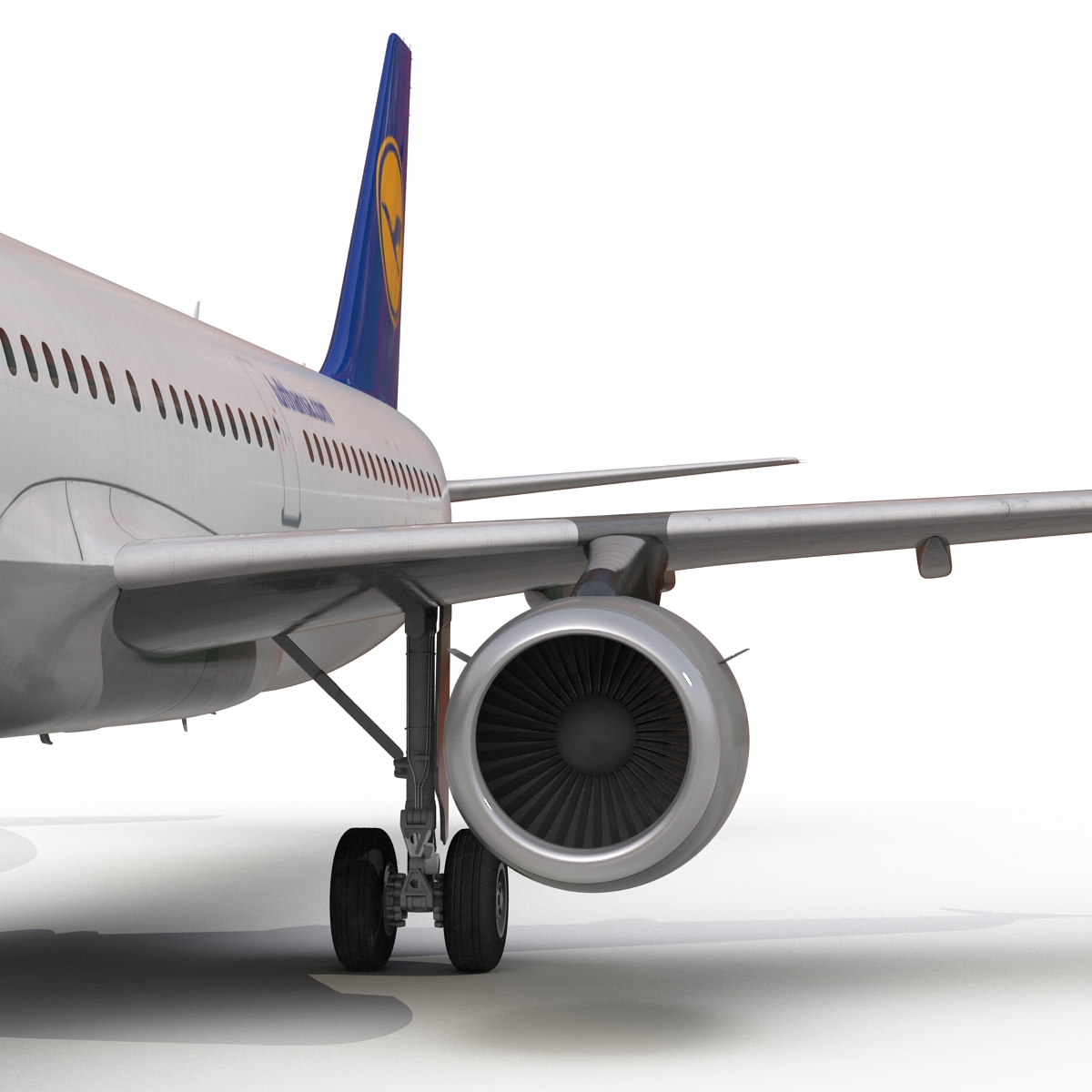 3D Airbus A321 Lufthansa Rigged model