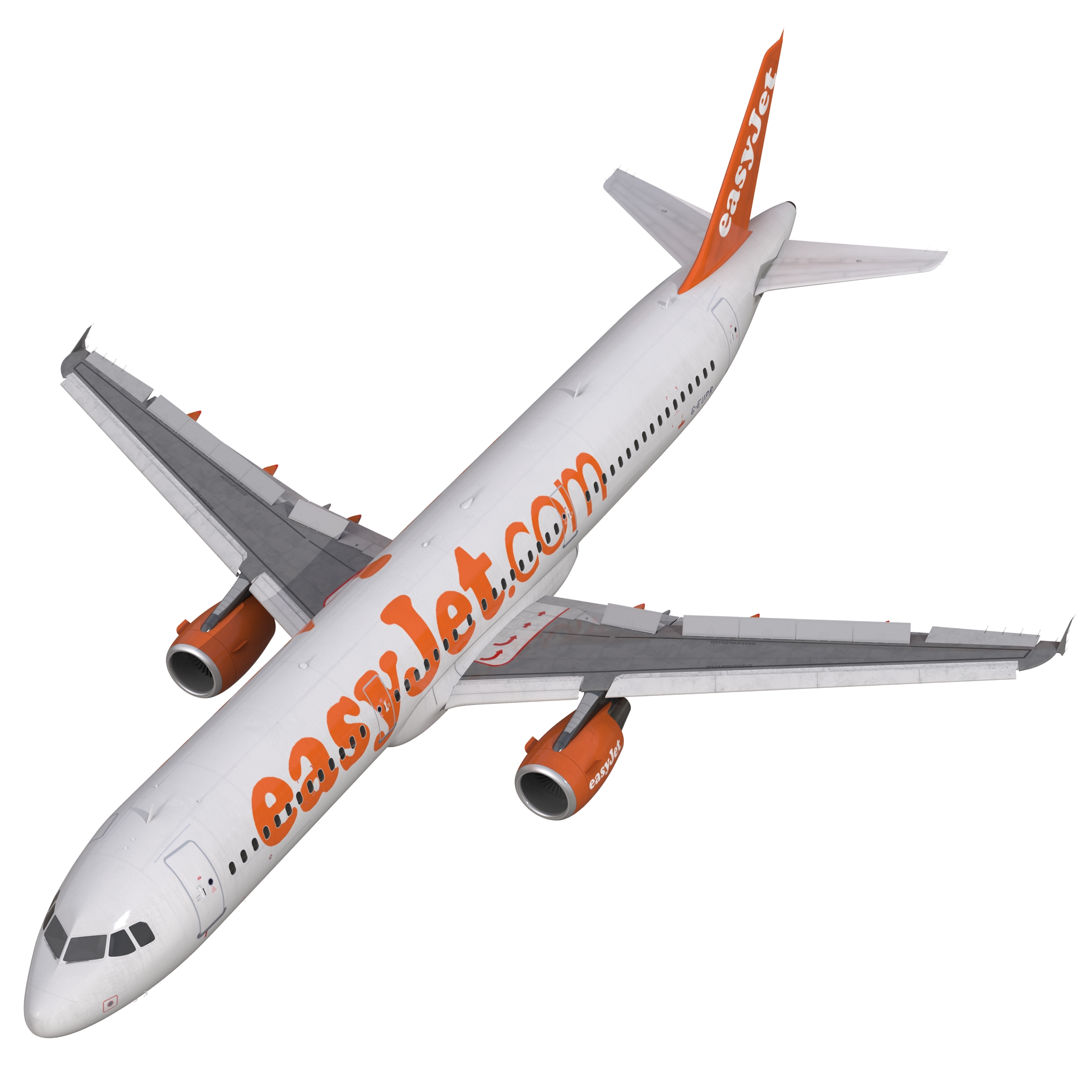 3D Airbus A321 EasyJet Rigged