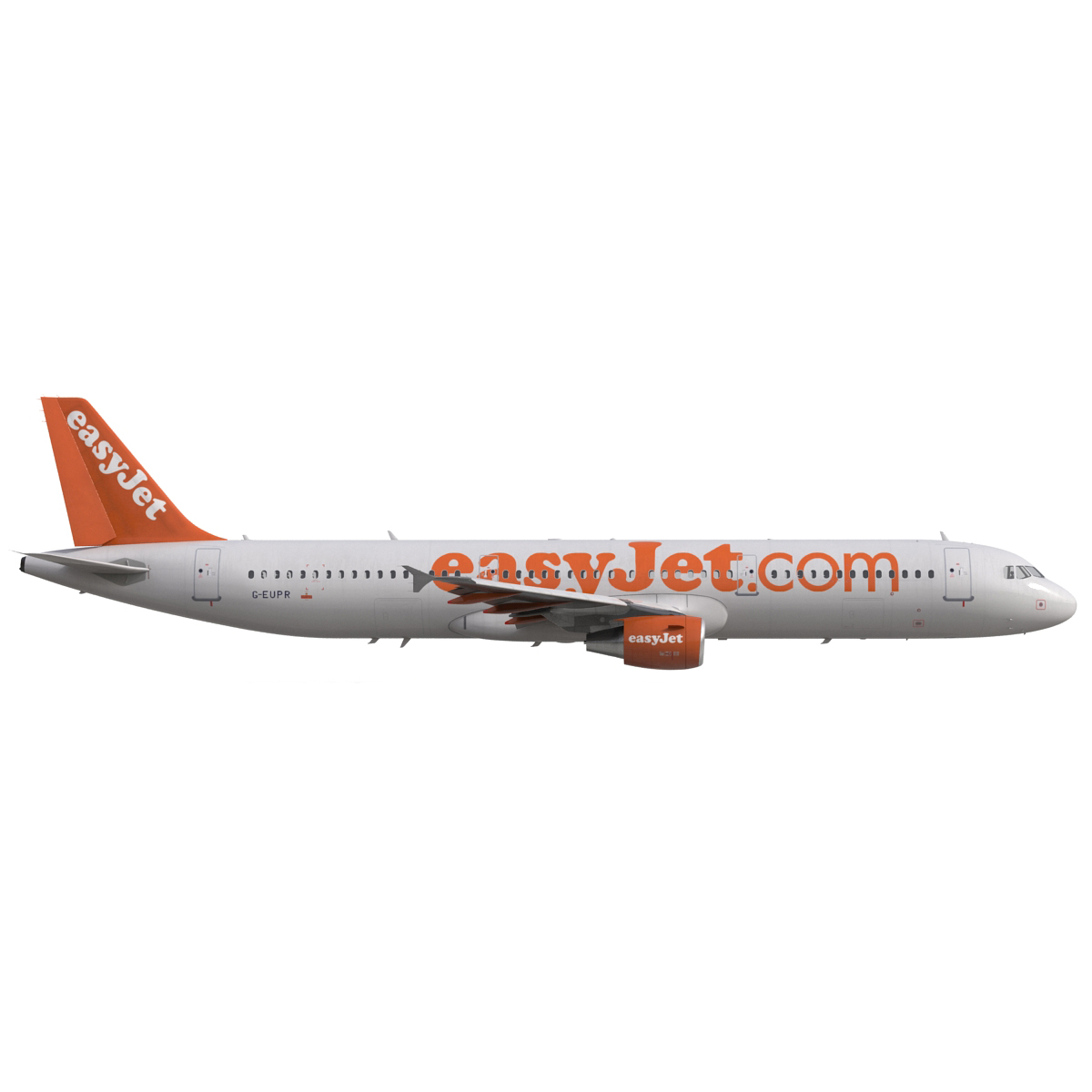 3D Airbus A321 EasyJet Rigged