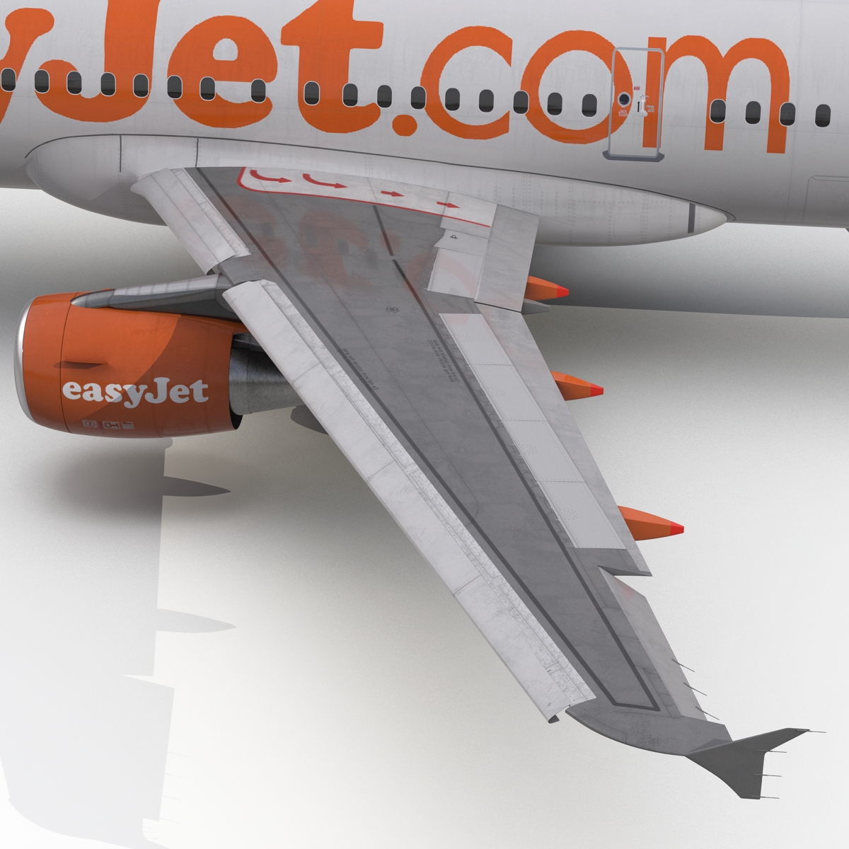 3D Airbus A321 EasyJet Rigged