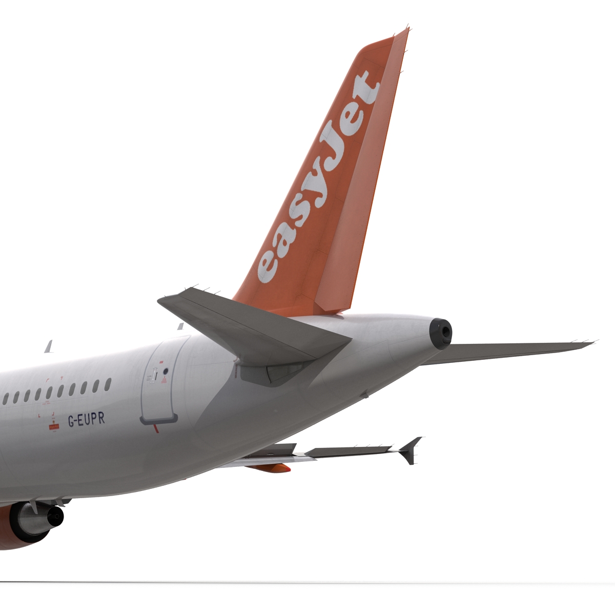 3D Airbus A321 EasyJet Rigged