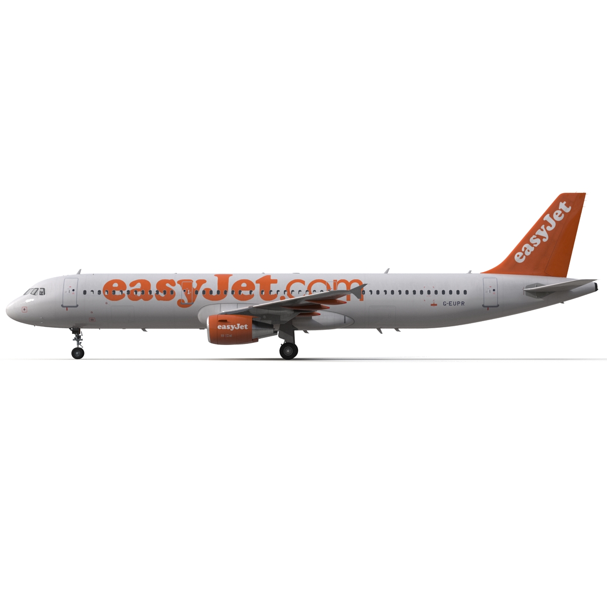 3D Airbus A321 EasyJet Rigged