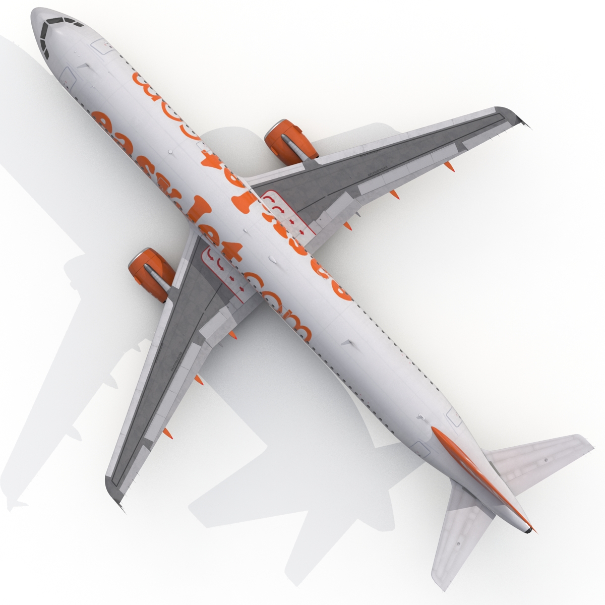 3D Airbus A321 EasyJet Rigged