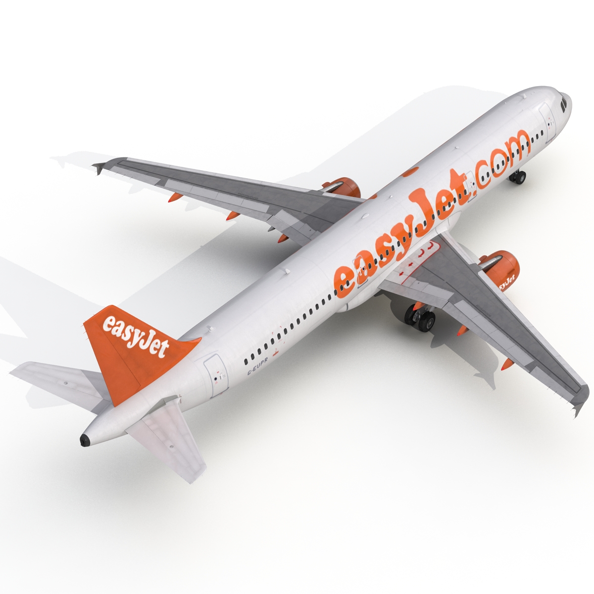 3D Airbus A321 EasyJet Rigged