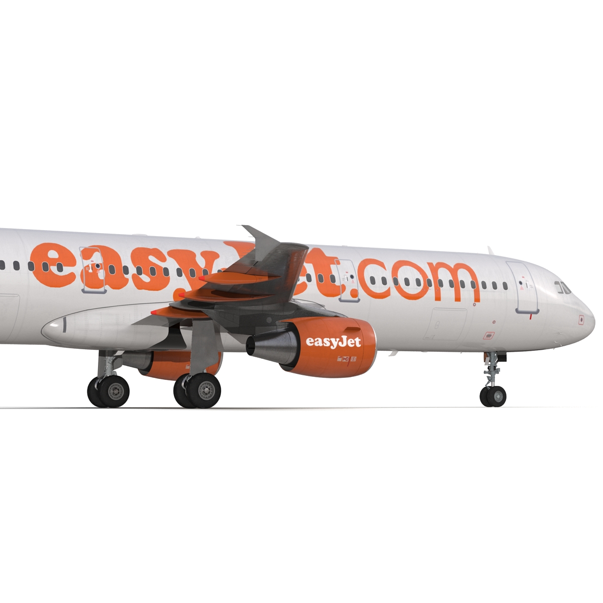 3D Airbus A321 EasyJet Rigged