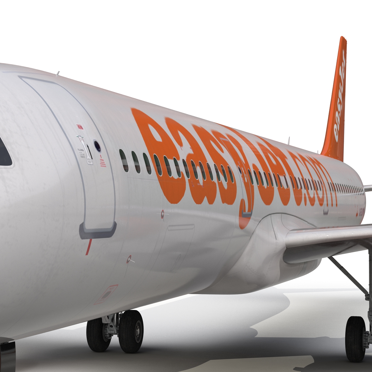 3D Airbus A321 EasyJet Rigged