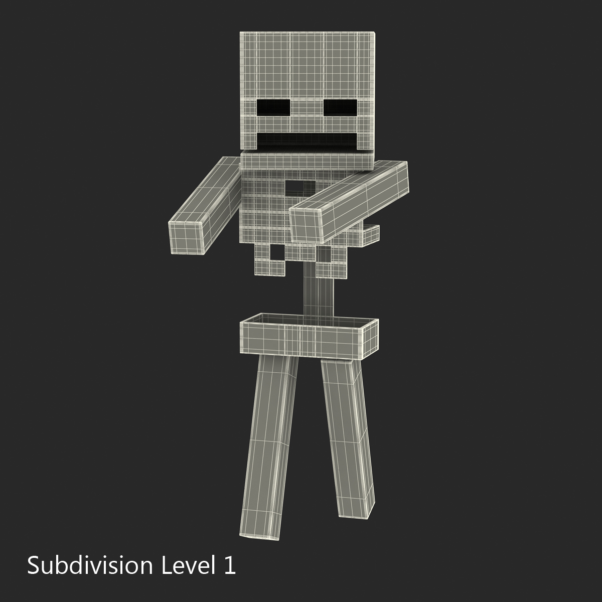 3D model Minecraft Skeleton Rigged