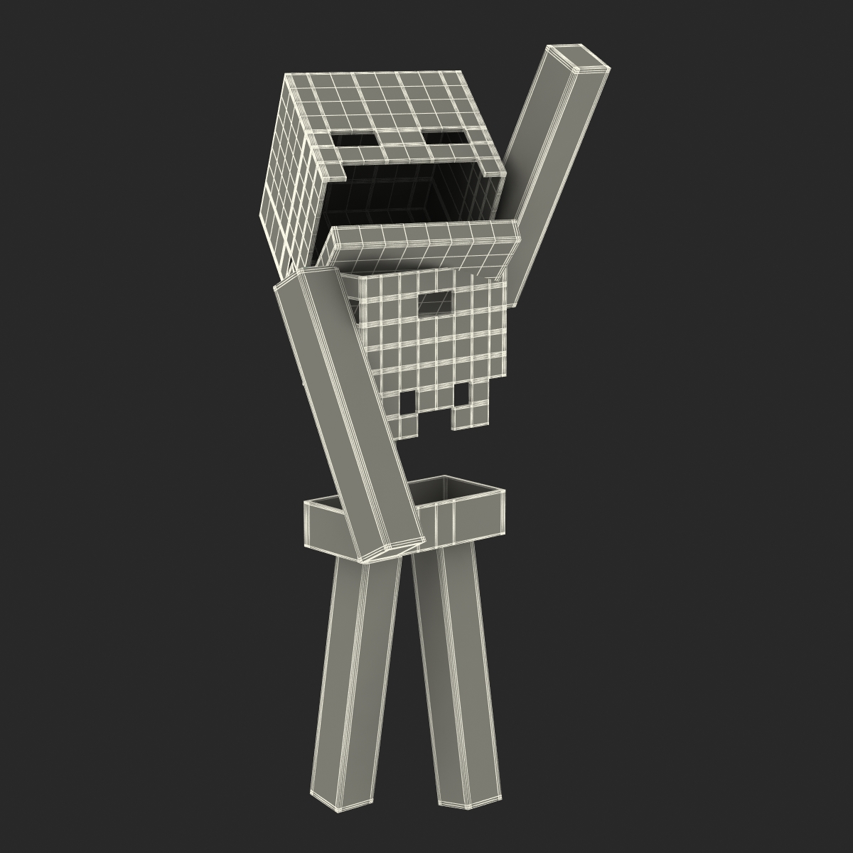 3D model Minecraft Skeleton Rigged