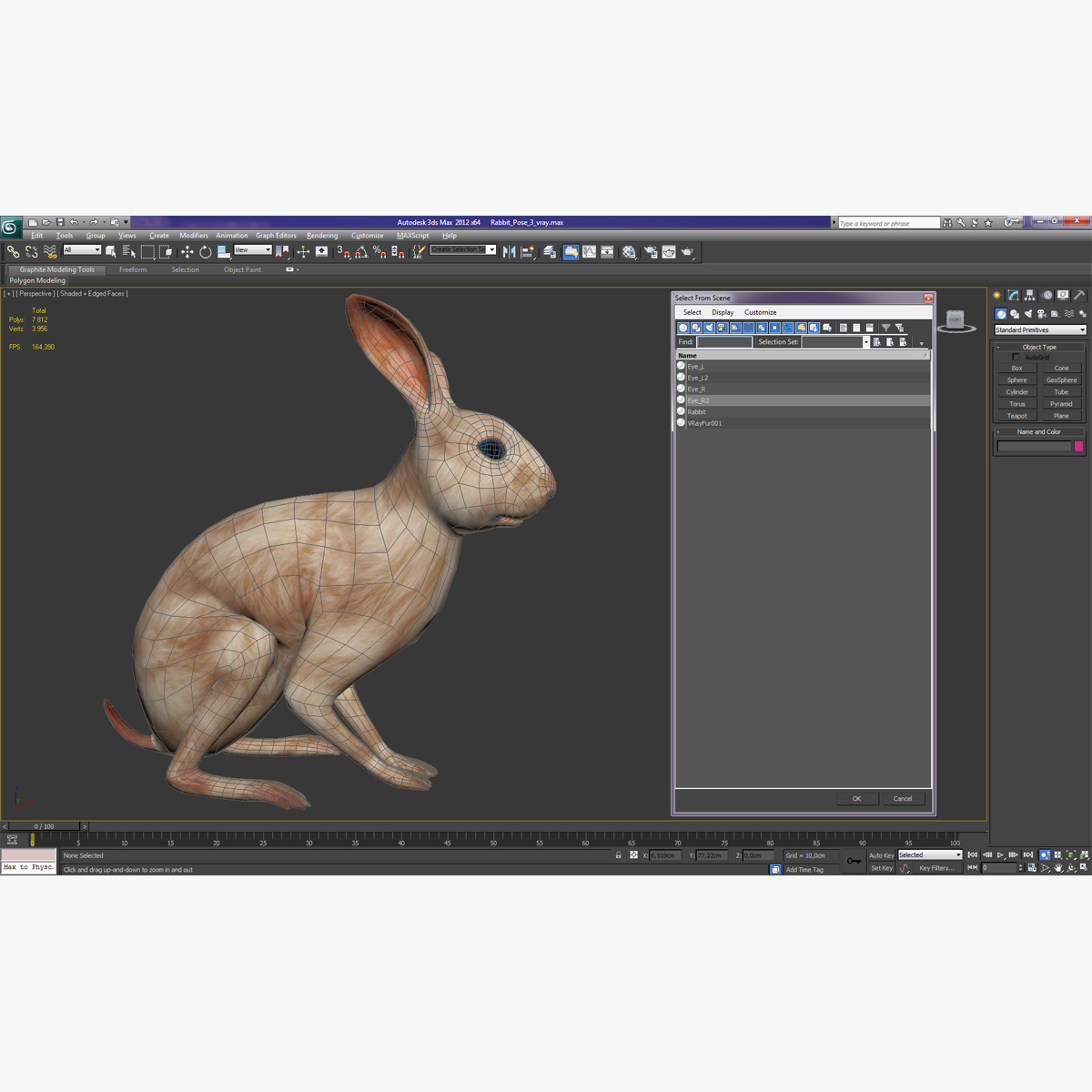 3D Rabbit Pose 3 model