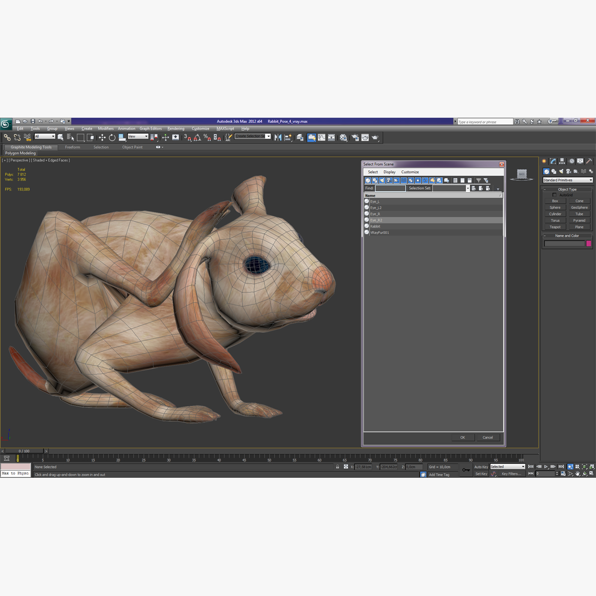 3D Rabbit Pose 4 model