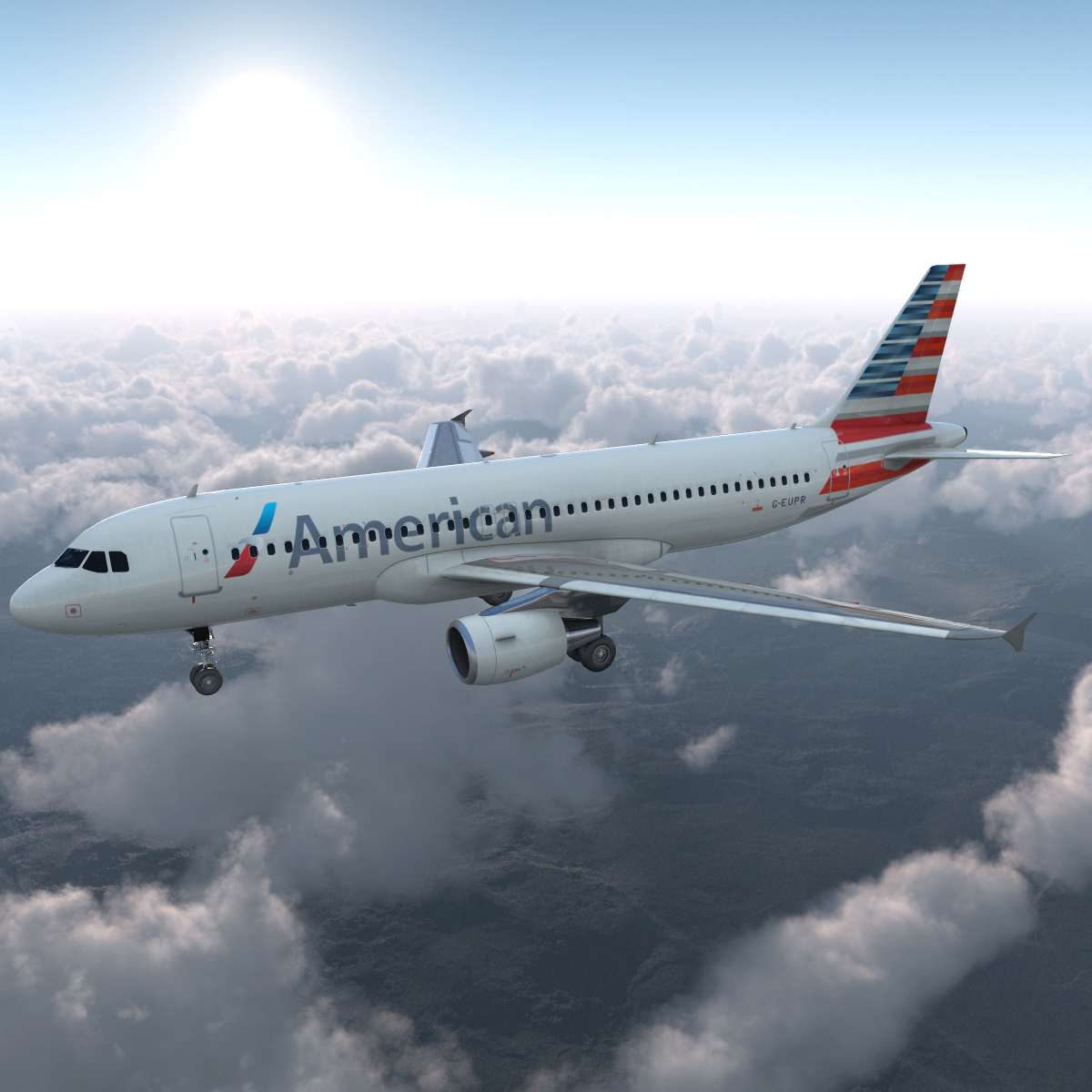 Airbus A320 American Airlines 3D model