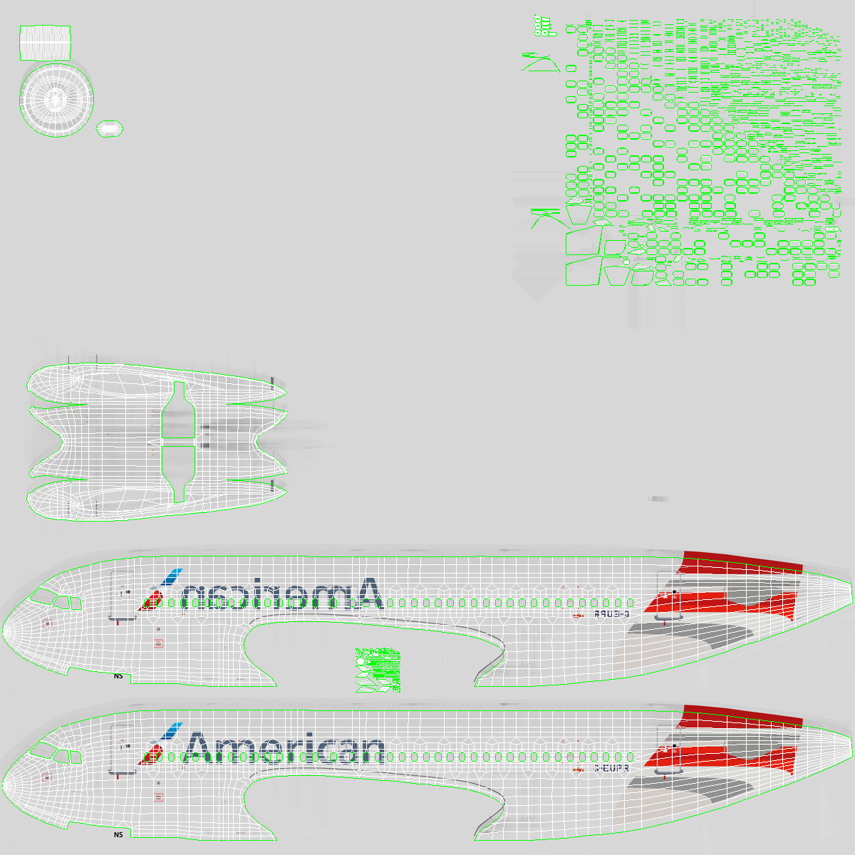 Airbus A320 American Airlines 3D model