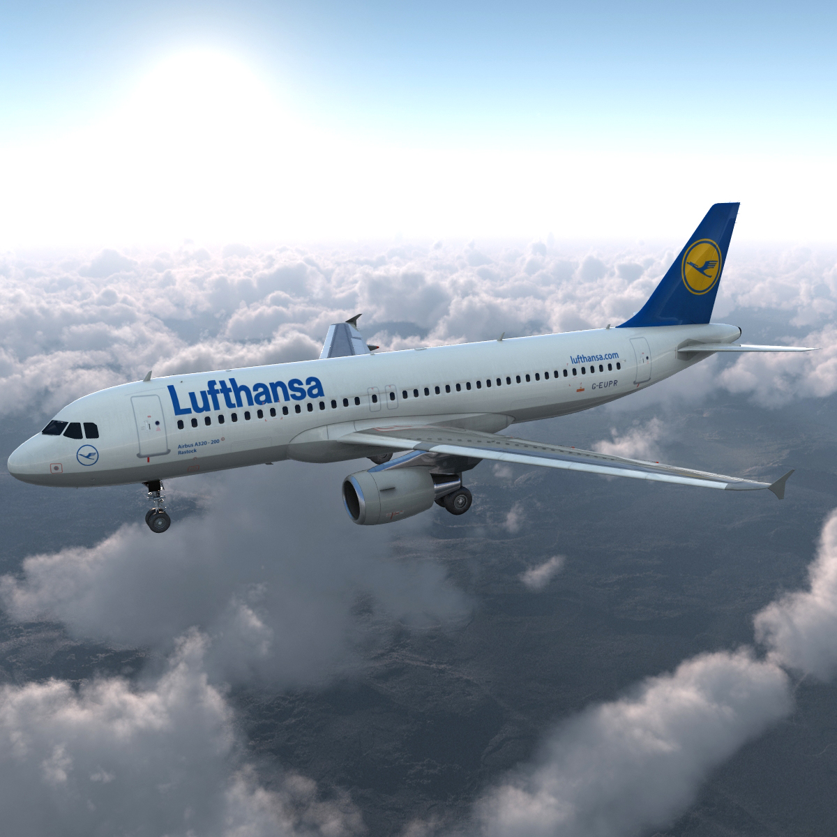 3D Airbus A320 Lufthansa