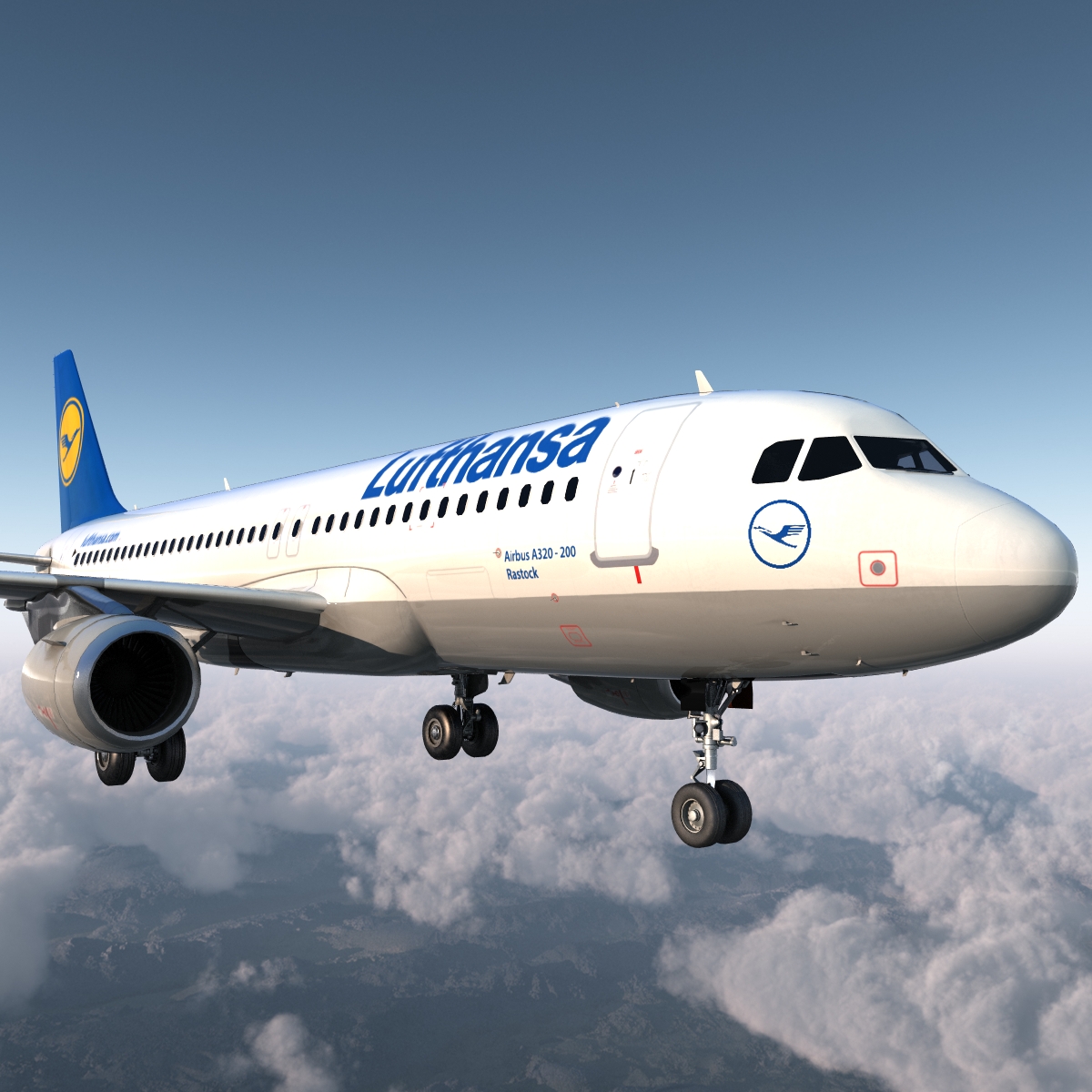 3D Airbus A320 Lufthansa