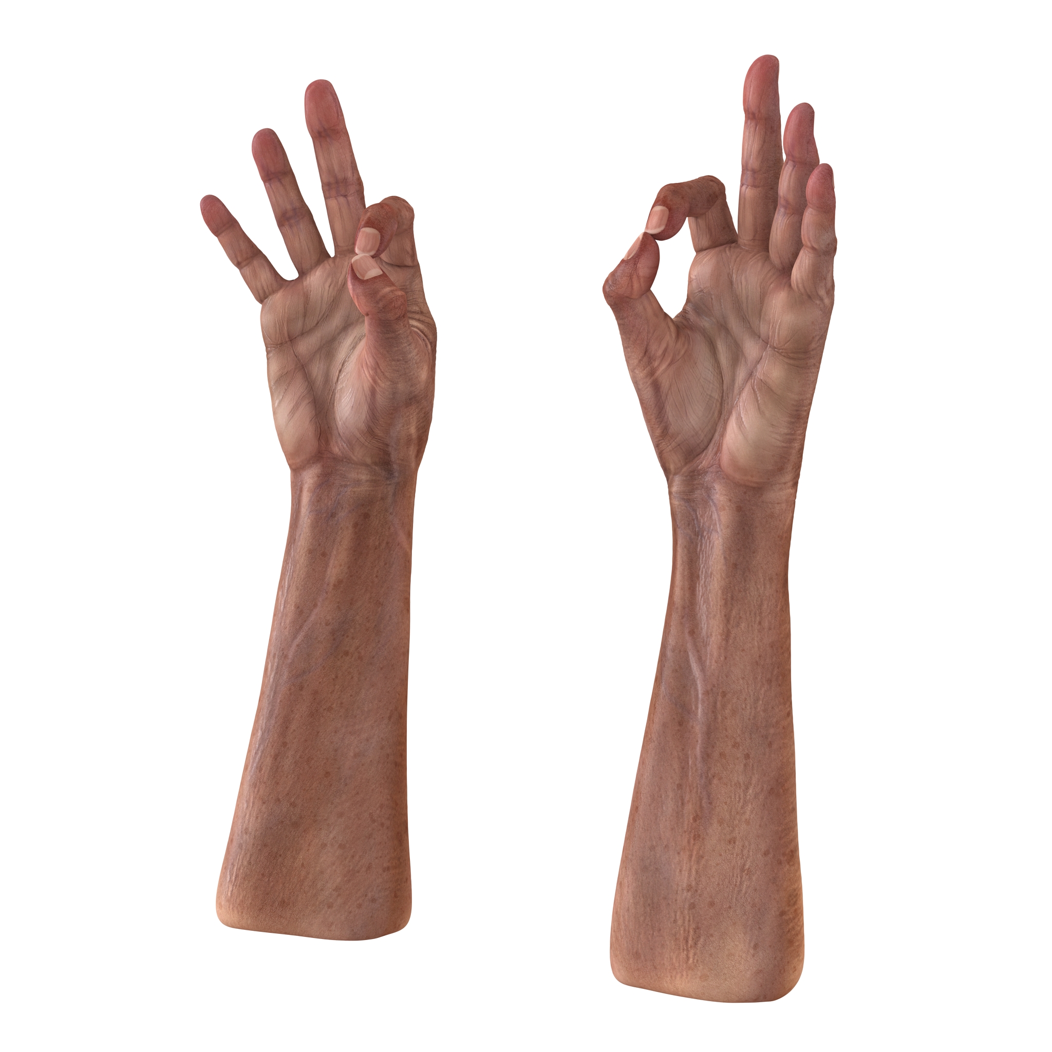 3D model Old Man Hands Pose 5