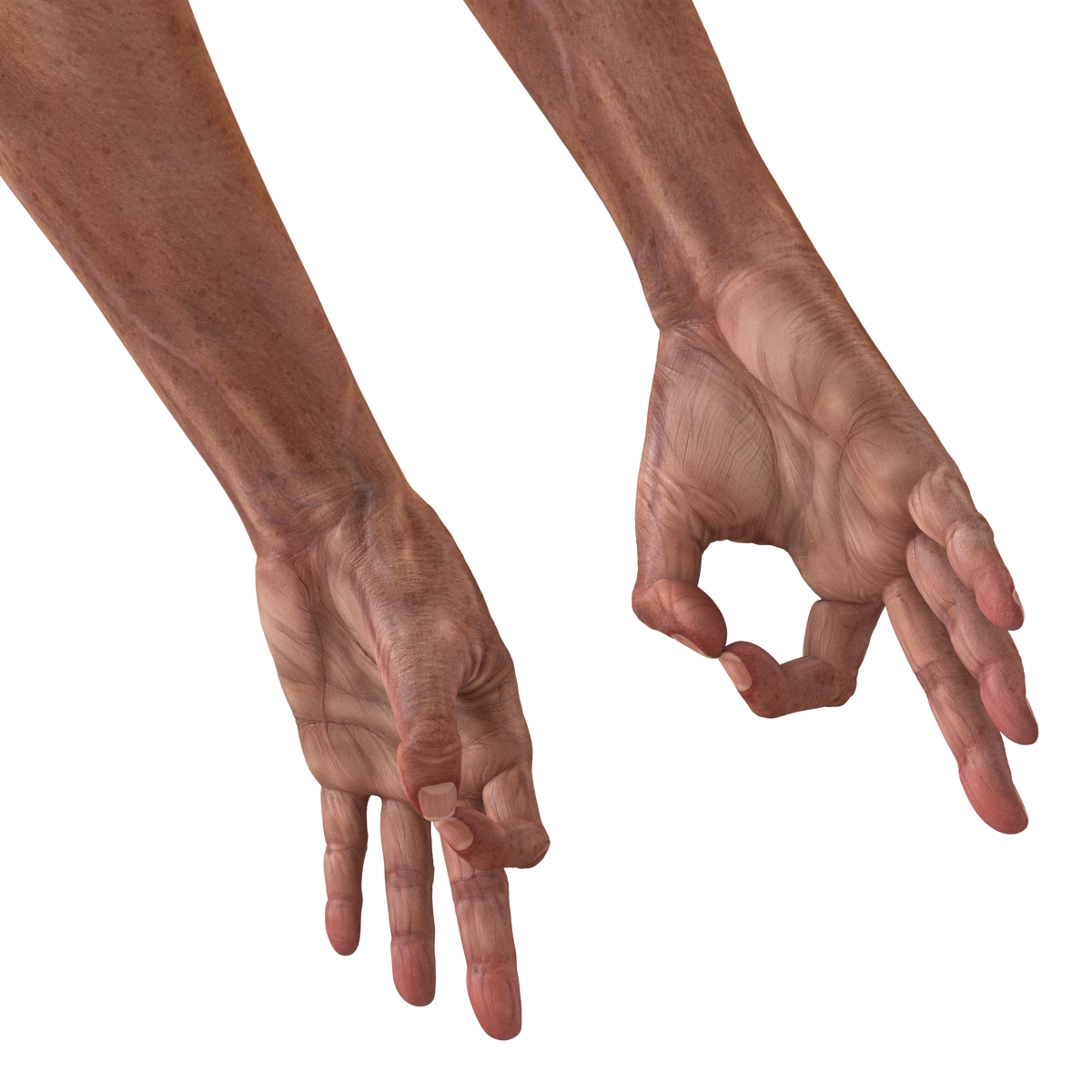 3D model Old Man Hands Pose 5