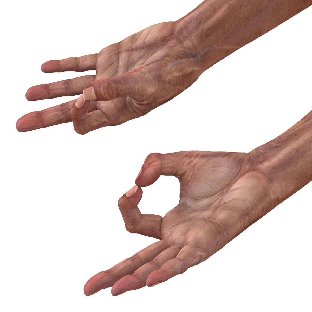 3D model Old Man Hands Pose 5