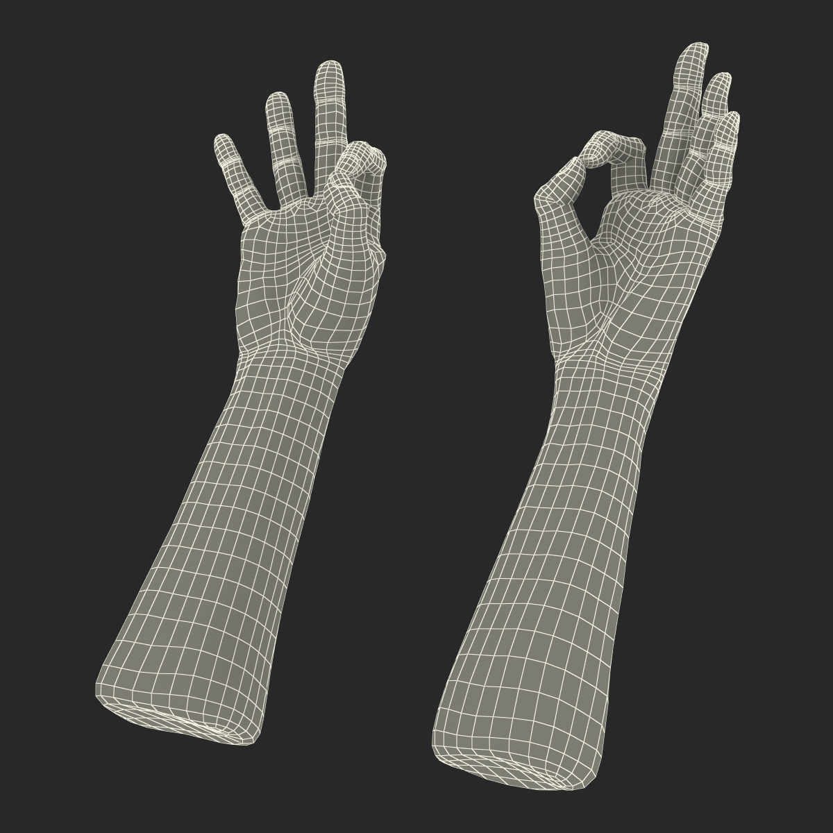 3D model Old Man Hands Pose 5