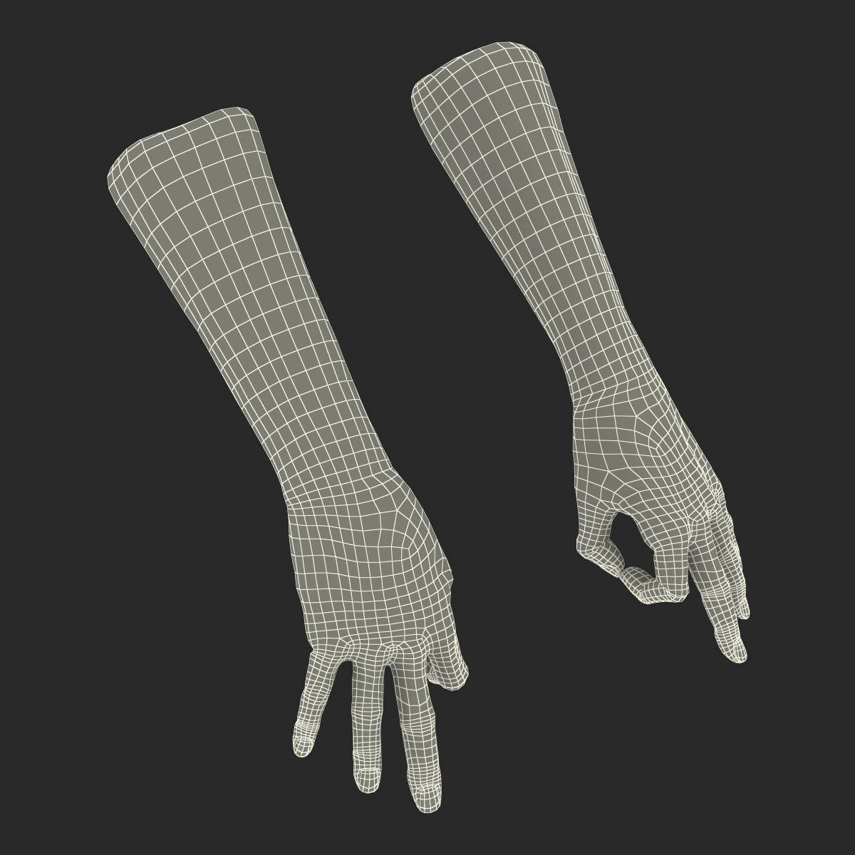 3D model Old Man Hands Pose 5