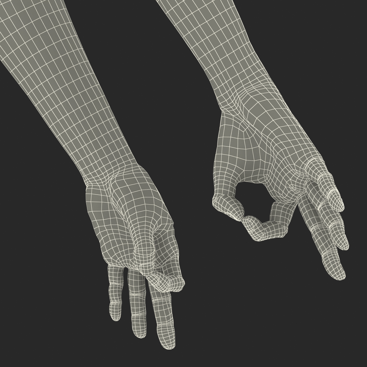 3D model Old Man Hands Pose 5