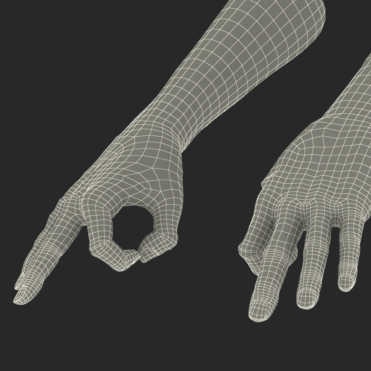 3D model Old Man Hands Pose 5