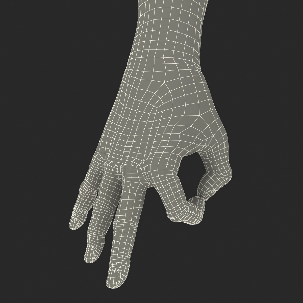 3D model Old Man Hands Pose 5