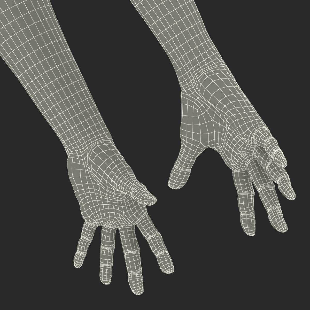 3D model Old Man Hands Pose 4