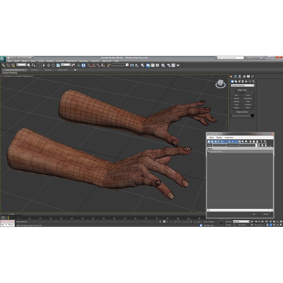 3D model Old Man Hands Pose 3