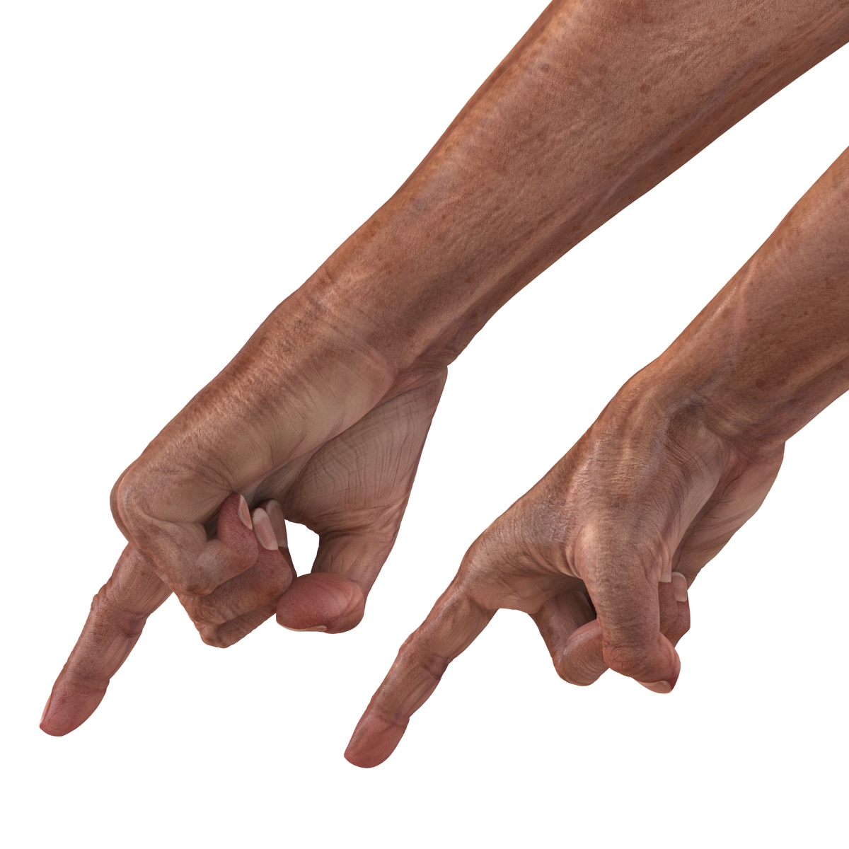 3D model Old Man Hands Pose 2