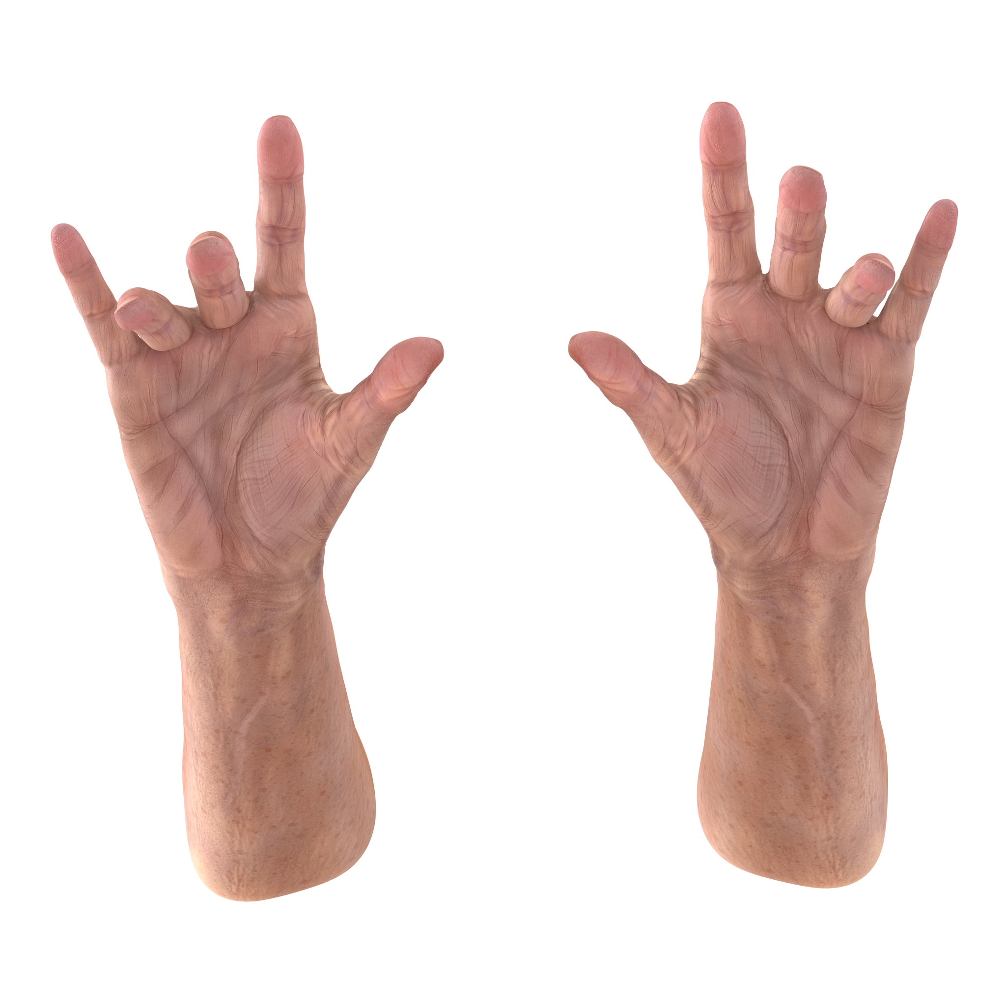 Old Man Hands 3 Pose 3 3D